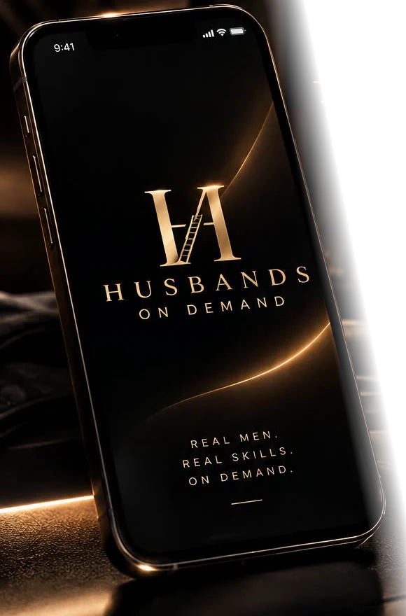 A phone showing the Husbands on Demand app
